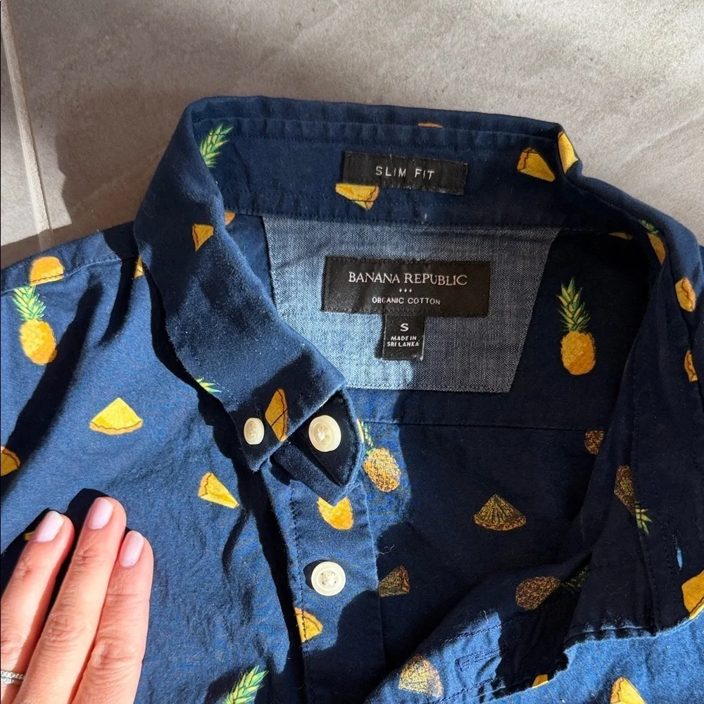 Men's Navy Patterned Shirts Set